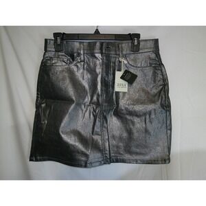 ANA A New Approach Women's Silver Metallic High Rise Mini Skirt Size‎ 6 $44 NWT